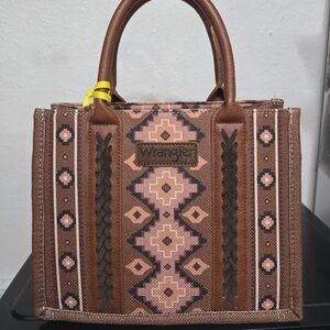 Wrangler converse Brown and Pink Patterned Tote Bag medium size